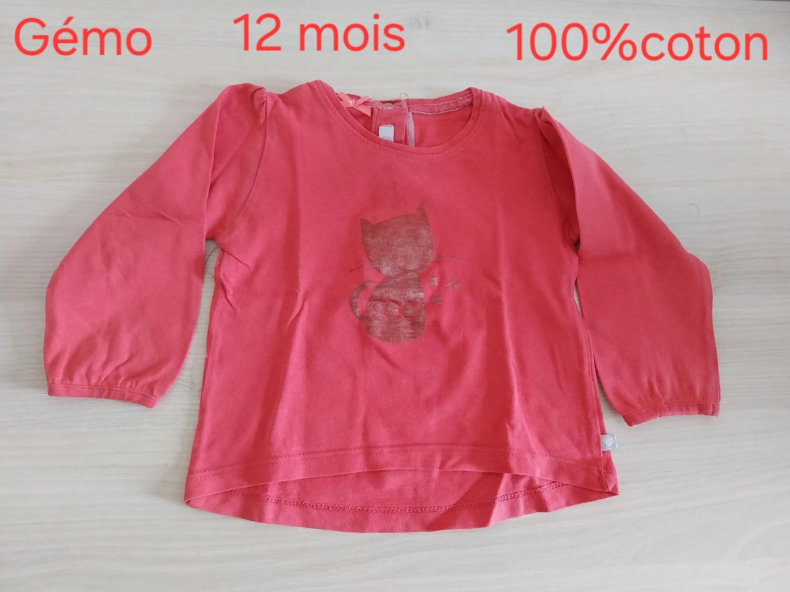 Lot of 4 long-sleeved tops for girls 12 months – photo 7
